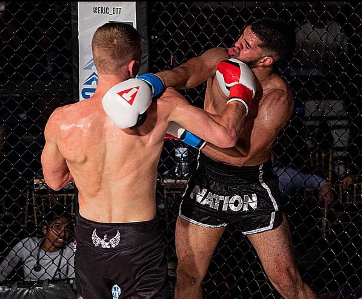 A Rigoro athlete competing in a kickboxing bout